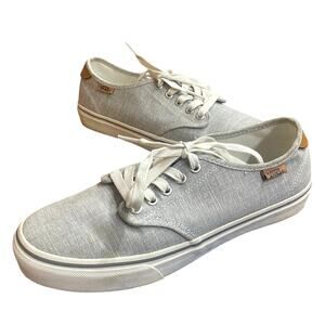 Vans Off The Wall Low Top Canvas Sneakers Women's 9.5 Gray Lace Up Classic